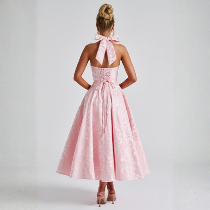 Vestido Largo Mujer Halter Falda Voluminosa