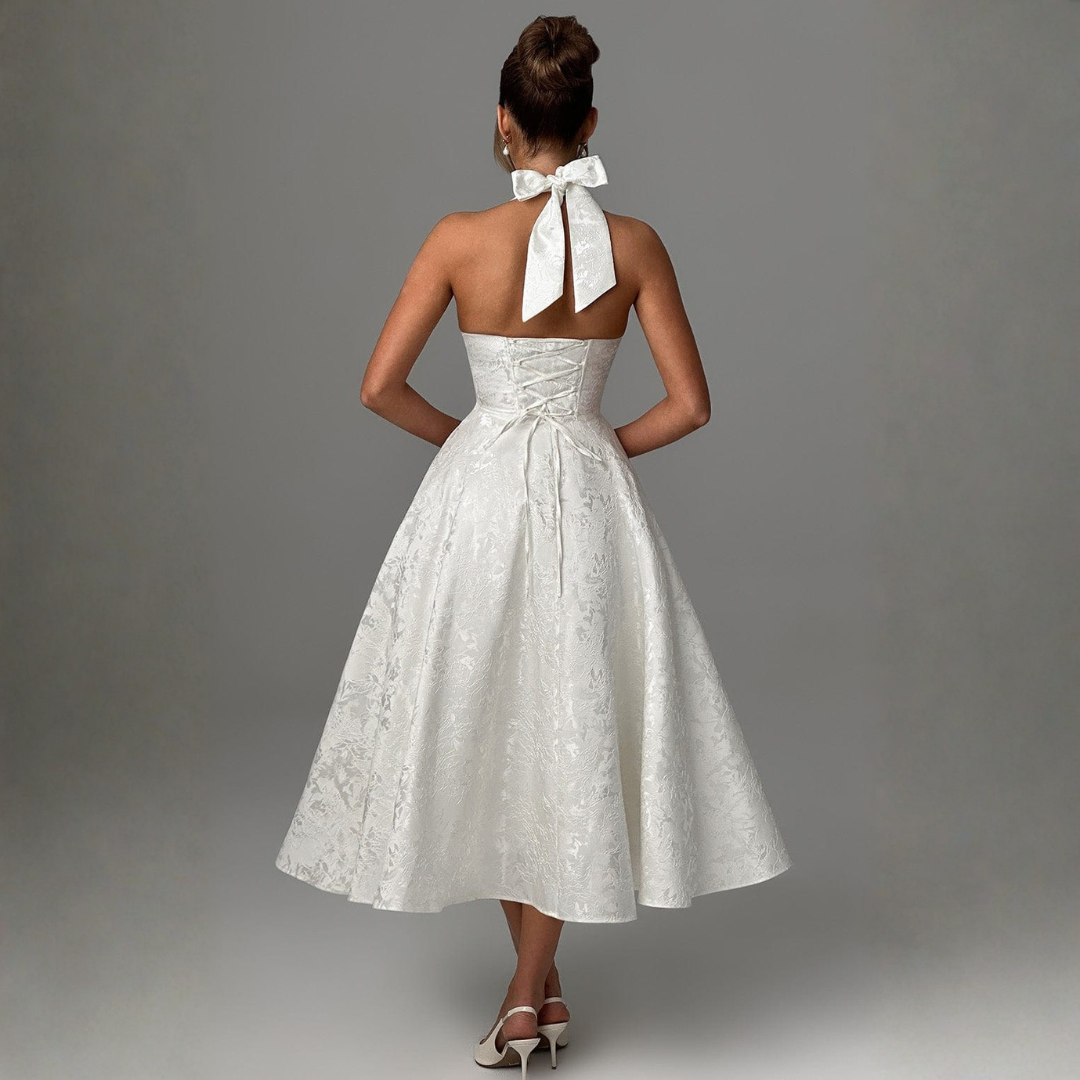 Vestido Largo Mujer Halter Falda Voluminosa
