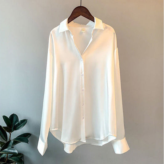 Blusa Mujer Manga Larga Botones Cuello en Punta Clasica - Mavetta