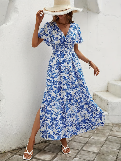 Vestido Largo Mujer Estilo Bohemio Cuello en V Verano