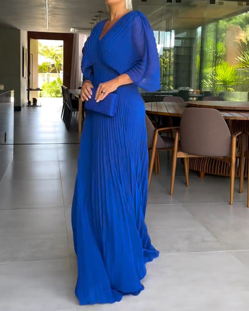 Vestido Largo Mujer de Fiesta Cuello en V Elegante