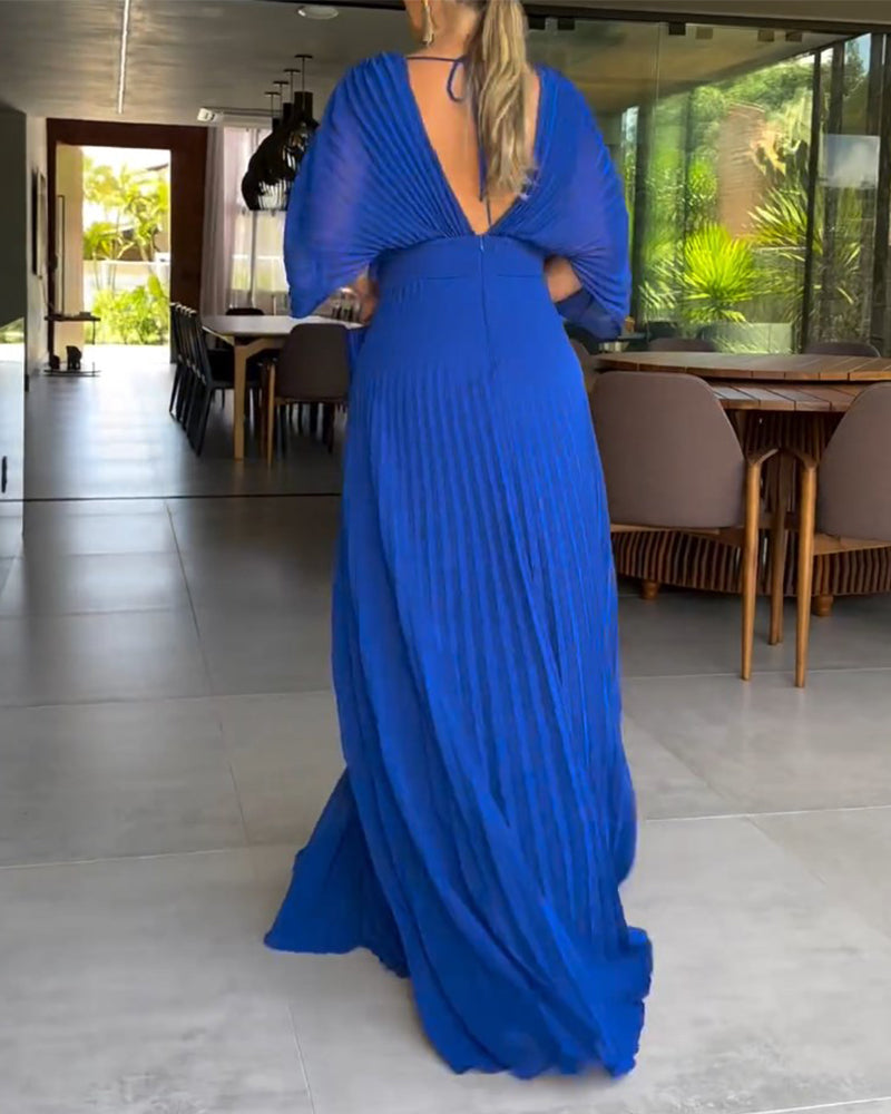 Vestido Largo Mujer de Fiesta Cuello en V Elegante