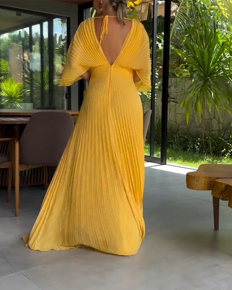 Vestido Largo Mujer de Fiesta Cuello en V Elegante