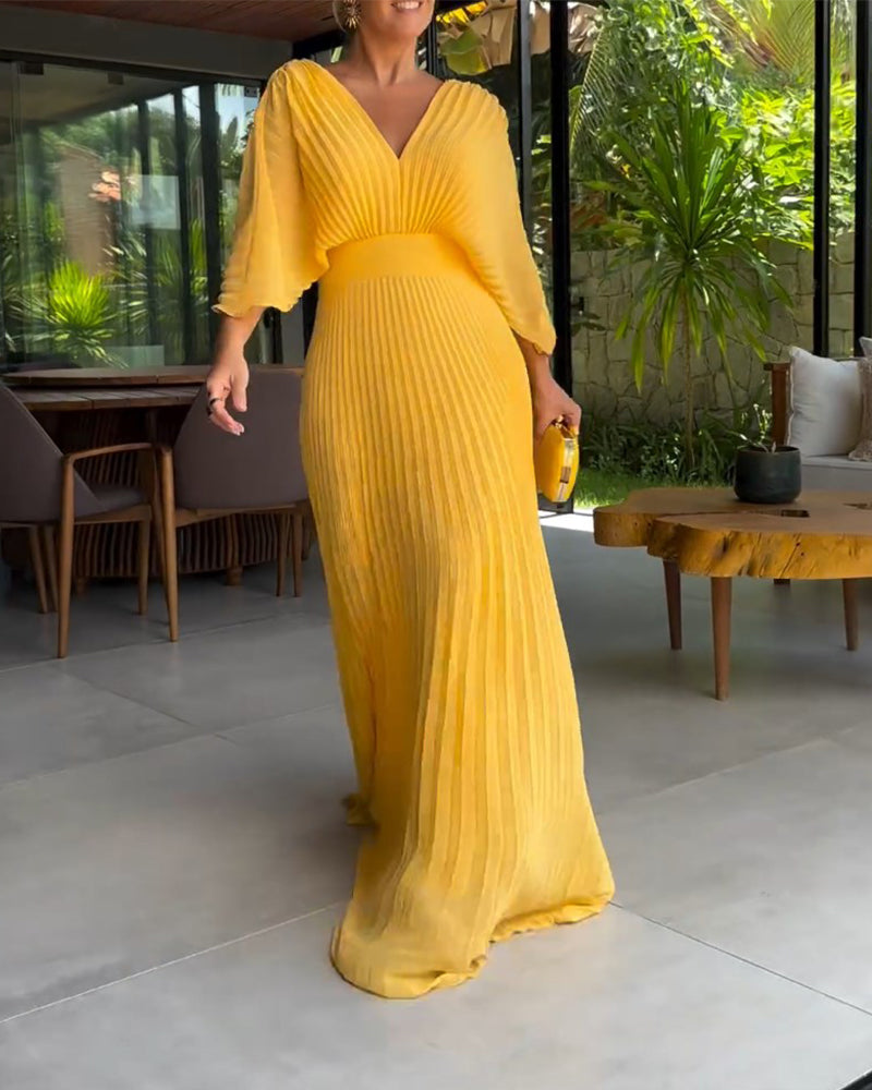 Vestido Largo Mujer de Fiesta Cuello en V Elegante