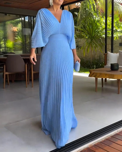 Vestido Largo Mujer de Fiesta Cuello en V Elegante