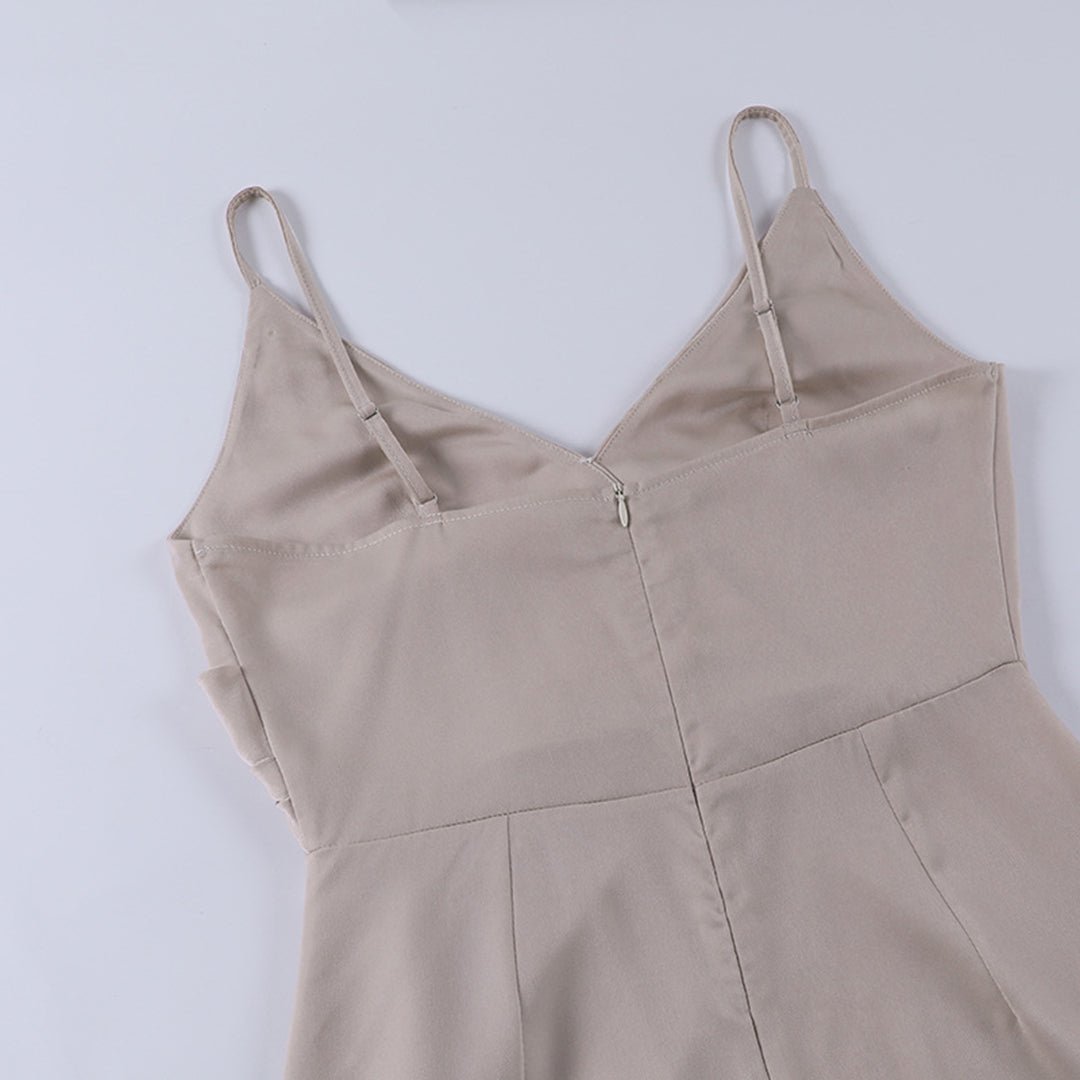 Vestido Largo Mujer de Satén con Abertura Alta