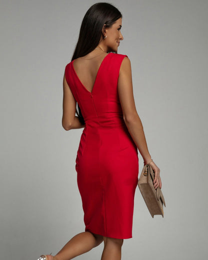 Vestido Noche Mujer Elegante con Abertura Lateral