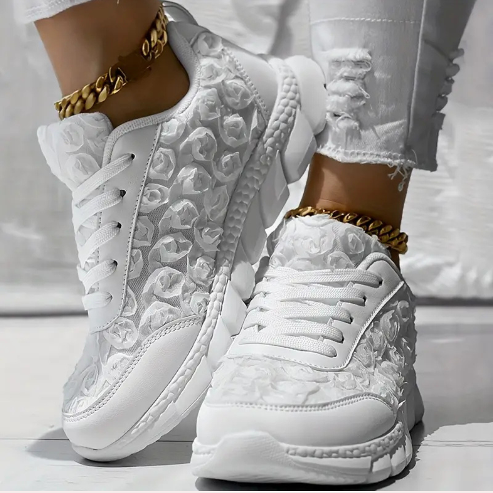 Zapatillas Mujer Bajas Diseño Floral Comodas