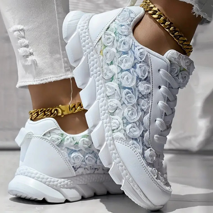 Zapatillas Mujer Bajas Diseño Floral Comodas