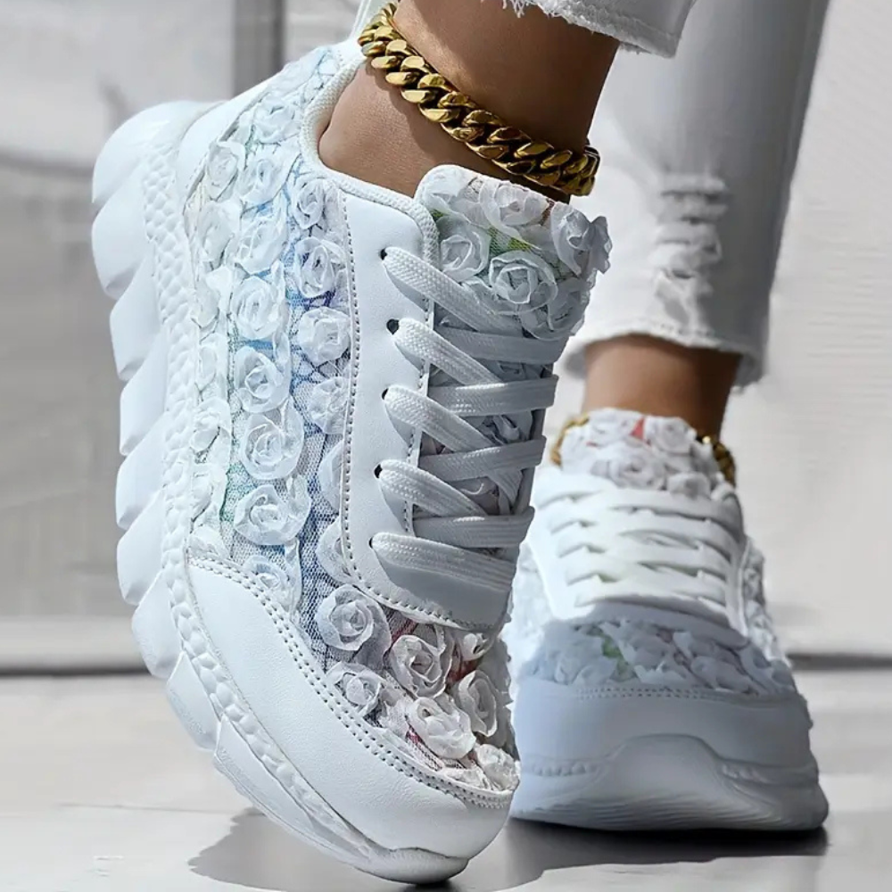Zapatillas Mujer Bajas Diseño Floral Comodas