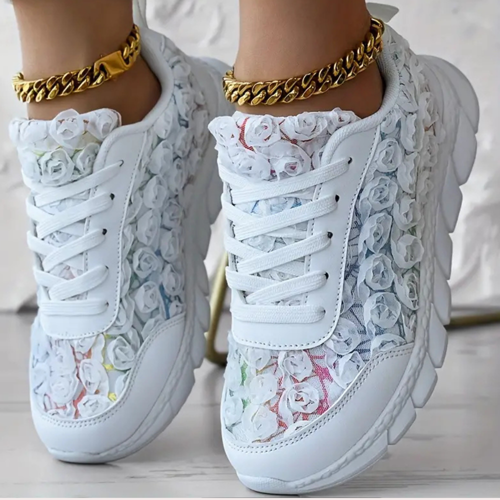 Zapatillas Mujer Bajas Diseño Floral Comodas