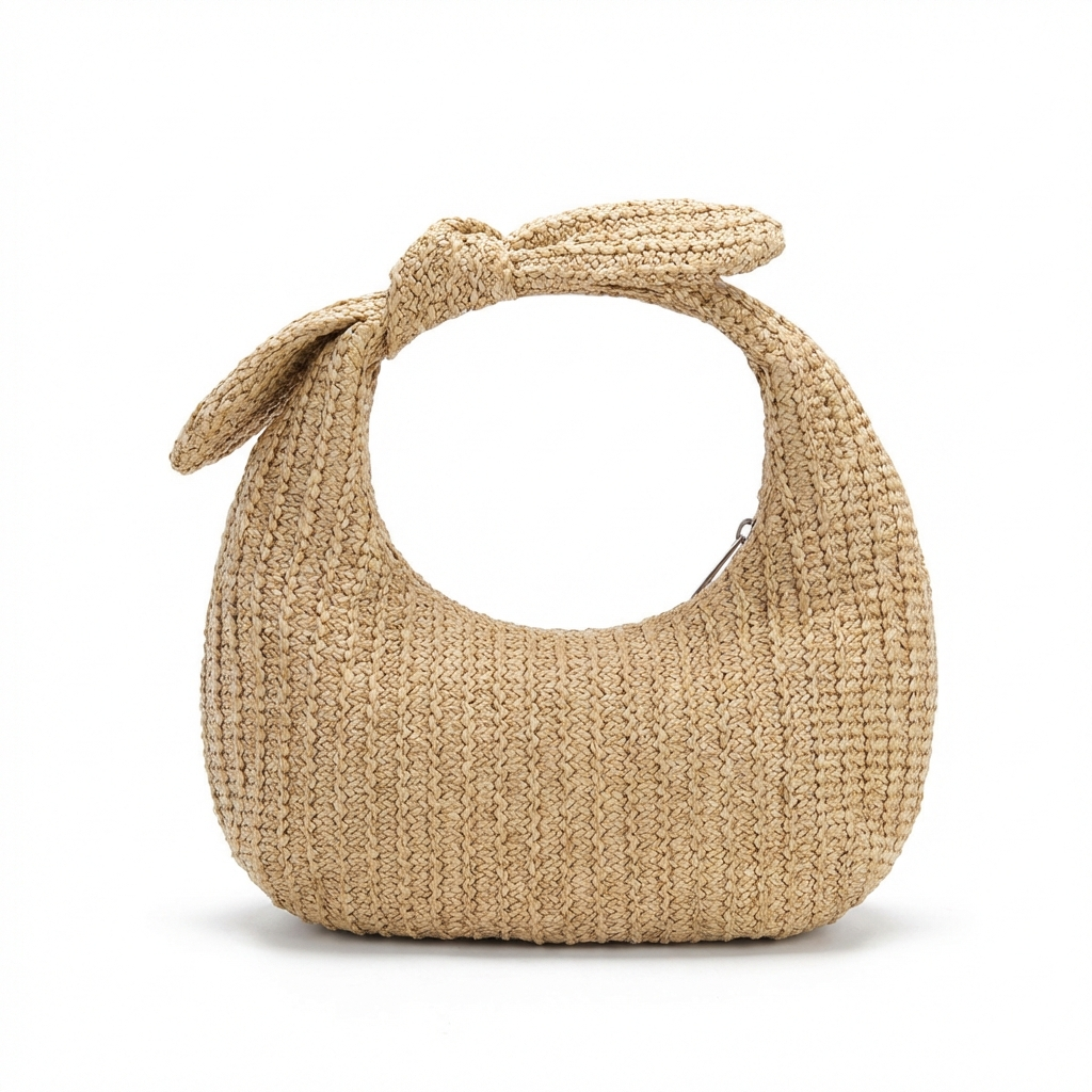 Bolso Hobo Mujer de Piel con Lazo Decorativo Estilo Boho - Mavetta