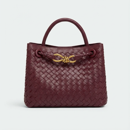 Bolso de Mano Mujer Trenzado Intrecciato Cierre Elegante