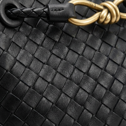 Bolso de Mano Mujer Trenzado Intrecciato Cierre Elegante