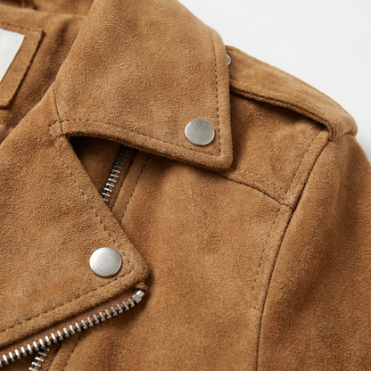 Chaqueta Biker Mujer con Cremallera Ajuste Entallado