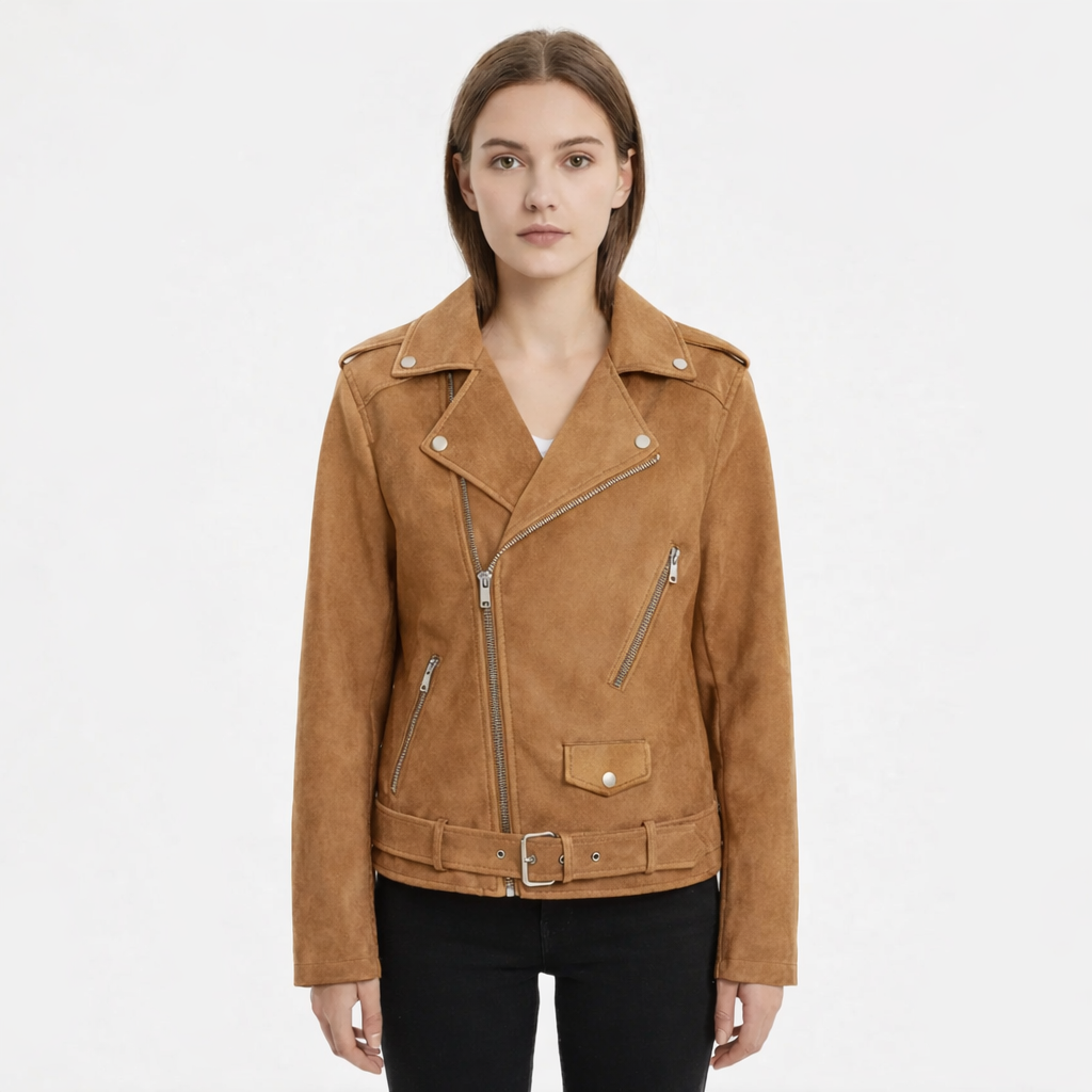 Chaqueta Biker Mujer con Cremallera Ajuste Entallado - Mavetta