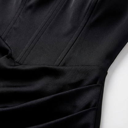 Vestido Maxi Mujer Drapeado Escote Palabra de Honor