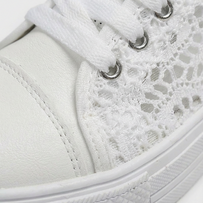 Zapatillas Mujer Plataforma con Apliques de Cristal y Cordones