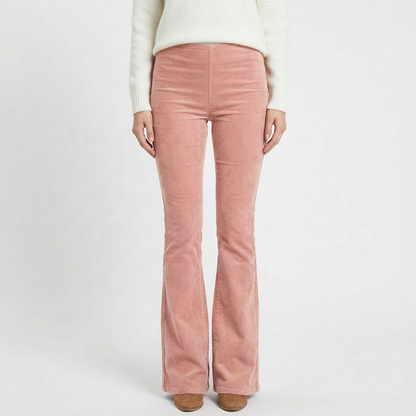 Pantalón Mujer Pernera Acampanada Talle Alto Retro