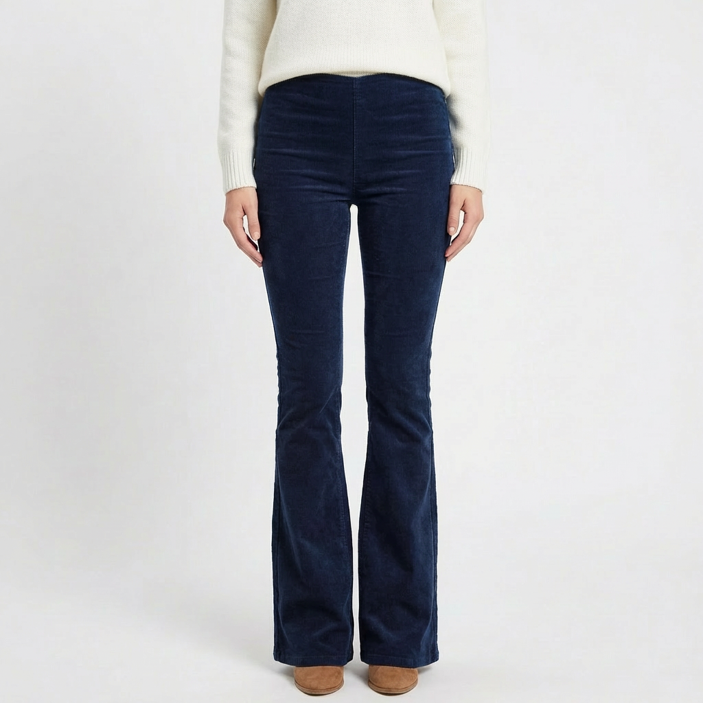 Pantalón Mujer Pernera Acampanada Talle Alto Retro