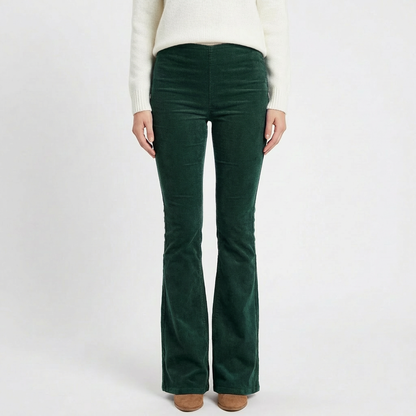 Pantalón Mujer Pernera Acampanada Talle Alto Retro
