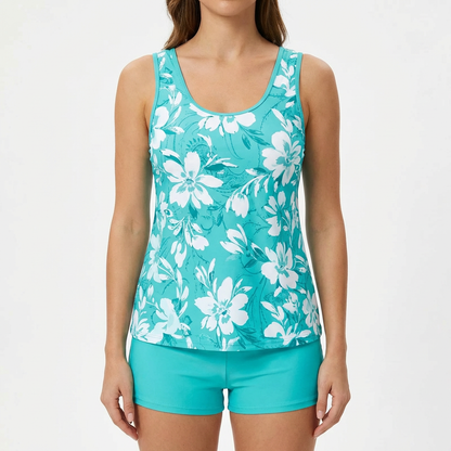 Bañador Tankini Mujer de Dos Piezas Holgado Pantalón Corto
