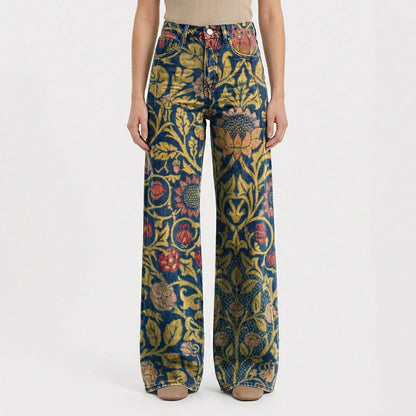 Pantalones Vaqueros Mujer Talle Alto Pernera Ancha Diseño