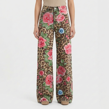 Pantalones Vaqueros Mujer Talle Alto Pernera Ancha Diseño