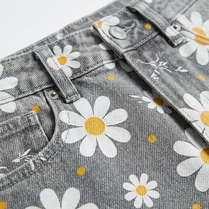Pantalones Vaqueros Mujer Talle Alto Pernera Ancha Diseño
