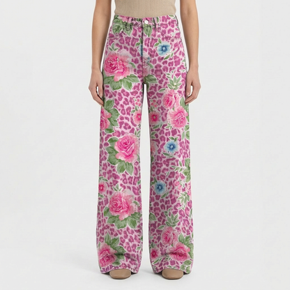 Pantalones Vaqueros Mujer Talle Alto Pernera Ancha Diseño