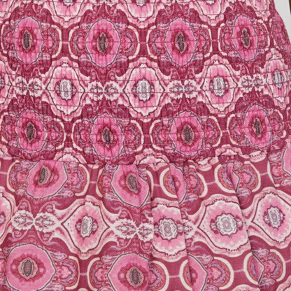 Falda Corta Mujer Estampada con Volantes Cintura Elástica