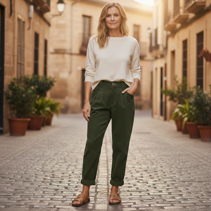 Pantalones Mujer Talle Alto Pierna Ancha Verano