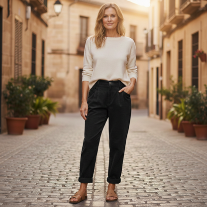 Pantalones Mujer Talle Alto Pierna Ancha Verano