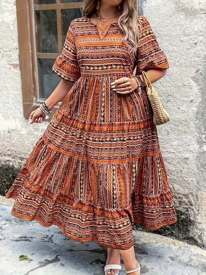 Valeria | Vestido Midi Fluido con Estampado Bohemio para Mujer 5