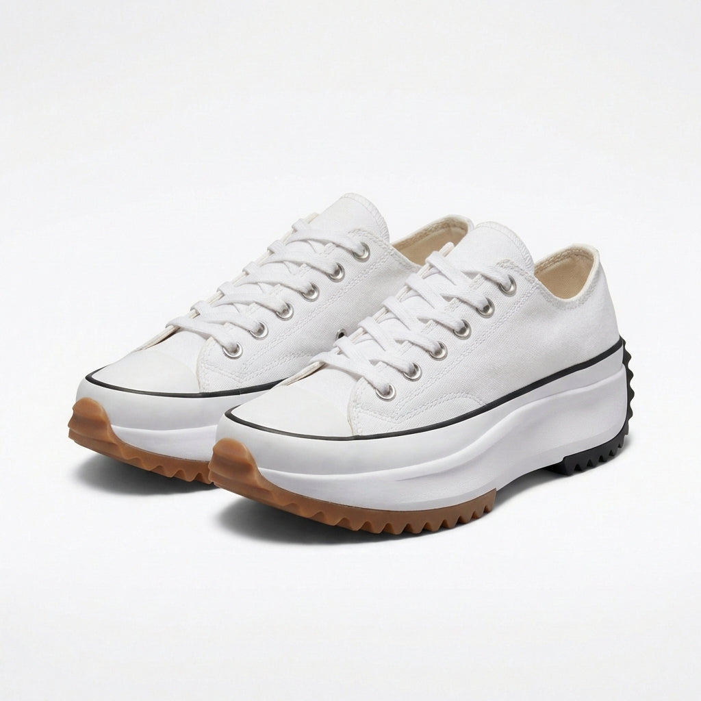 Zapatillas Mujer Plataforma Cordones Puntera Redonda