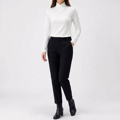 Mujer Cuello Alto Cruzado Manga Larga