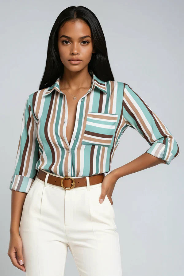 Blusa Mujer Estampada Tejido Fluido Corte Suelto