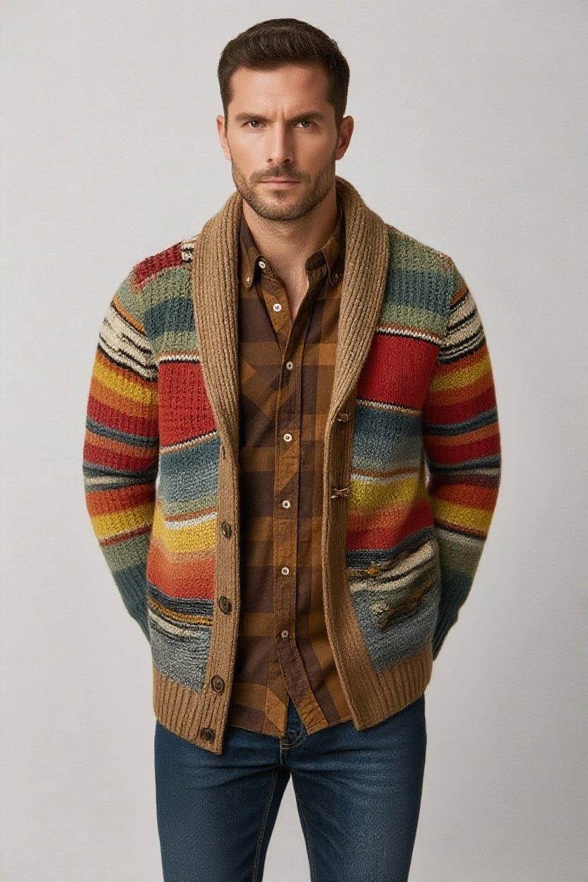 Chaqueta Hombre de Plumón Diseño de Rayas Ajuste Regular