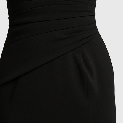 Vestido Midi Mujer de Cóctel Escote en V Cruzado Abertura Frontal