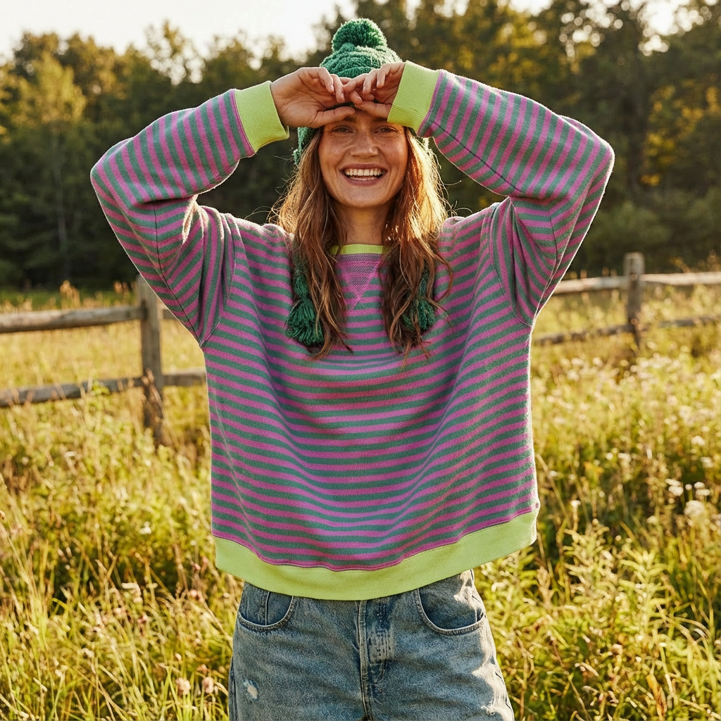 Sudadera Mujer Algodón Cuello Redondo Oversize