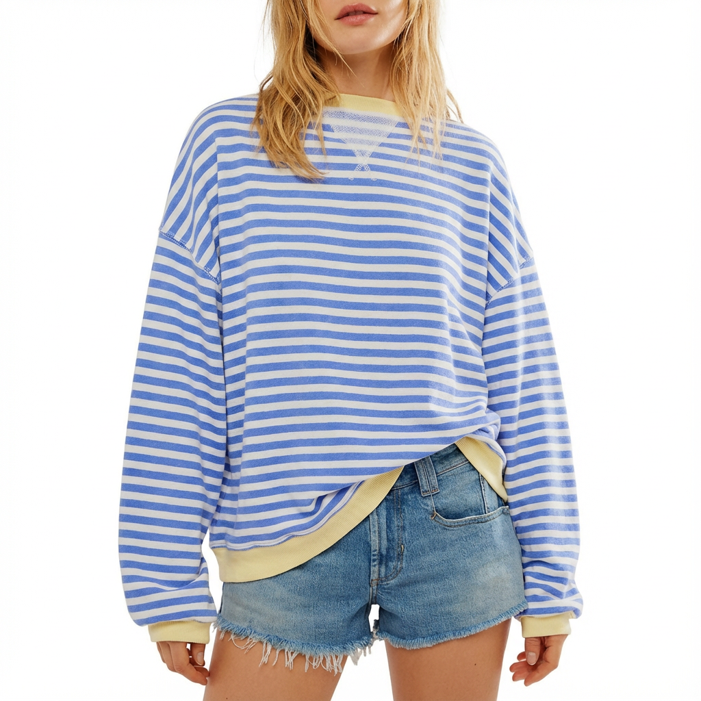 Sudadera Mujer Algodón Cuello Redondo Oversize