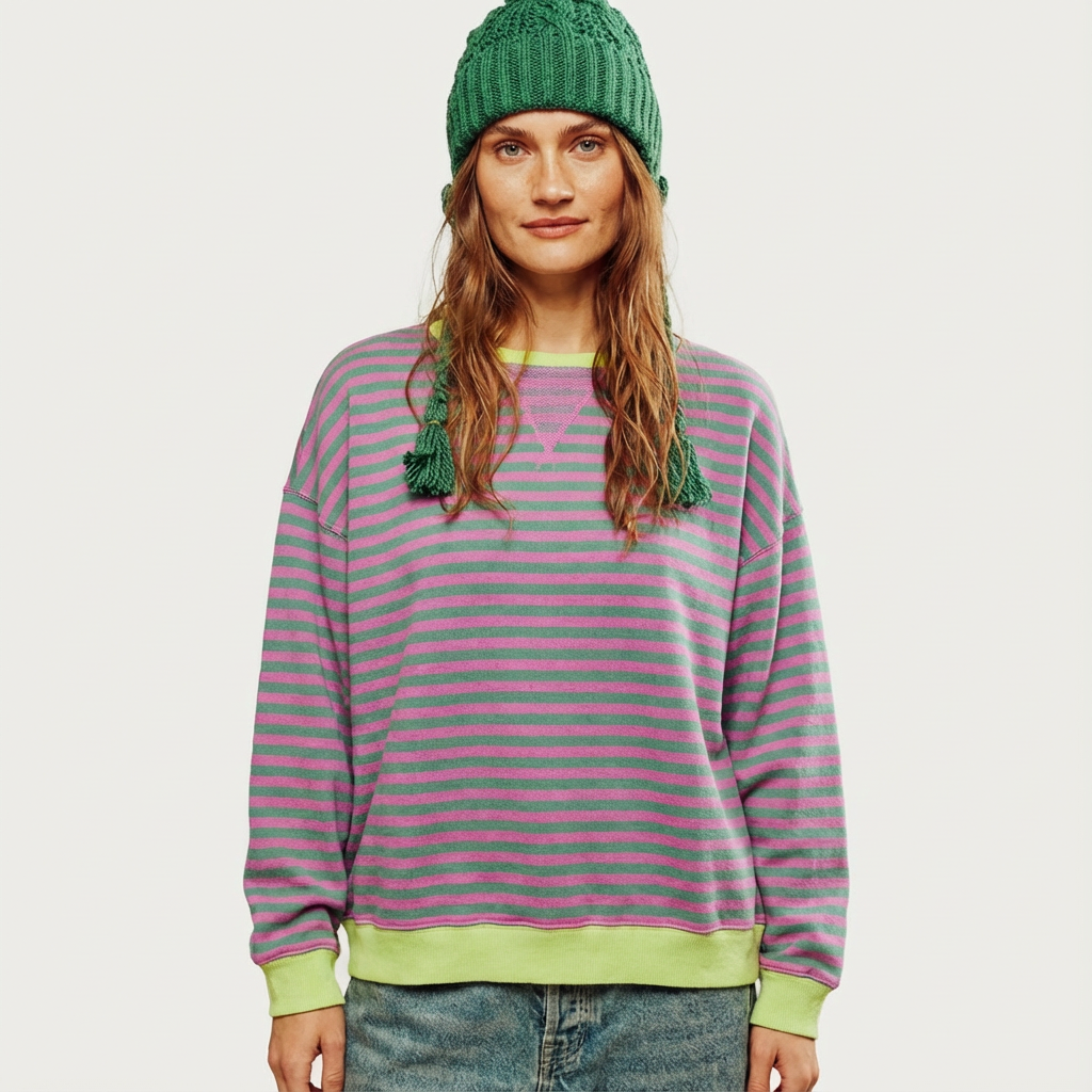 Sudadera Mujer Algodón Cuello Redondo Oversize - Mavetta