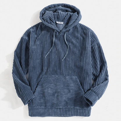 Sudadera Hombre de Pana con Capucha Estilo Vintage