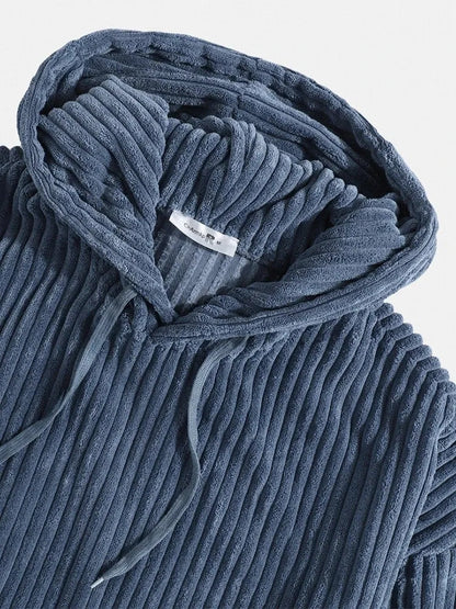 Sudadera Hombre de Pana con Capucha Estilo Vintage