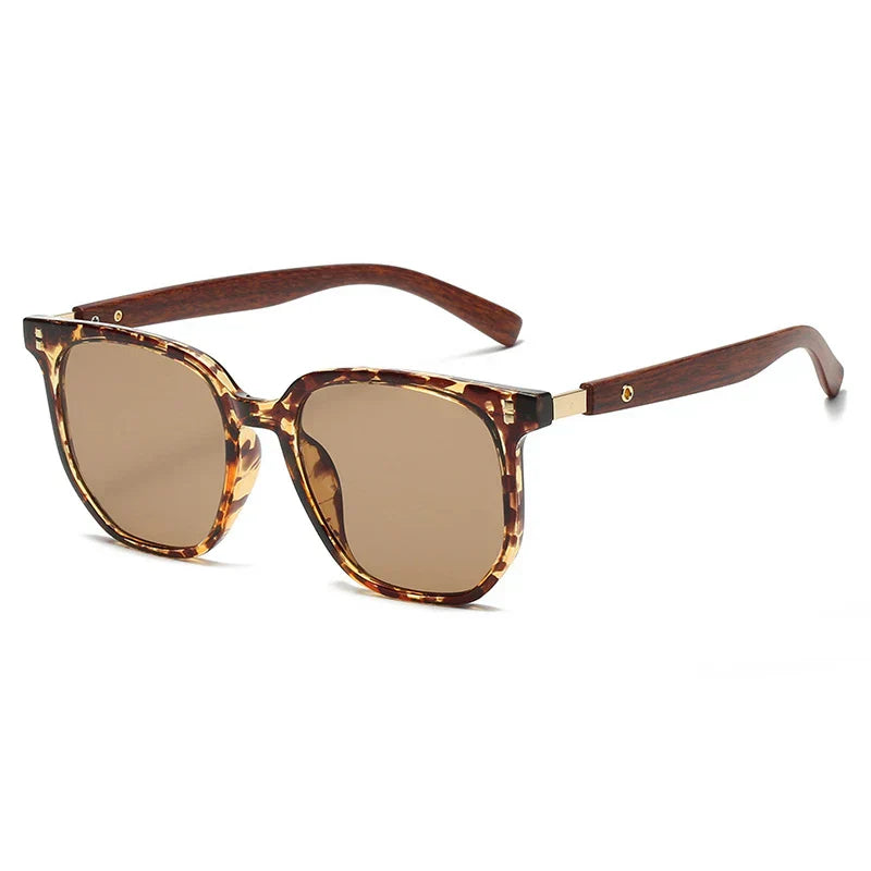 Gafas de Sol Hombre Montura Grande Madera Retro Protección UV400