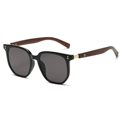 Gafas de Sol Hombre Montura Grande Madera Retro Protección UV400