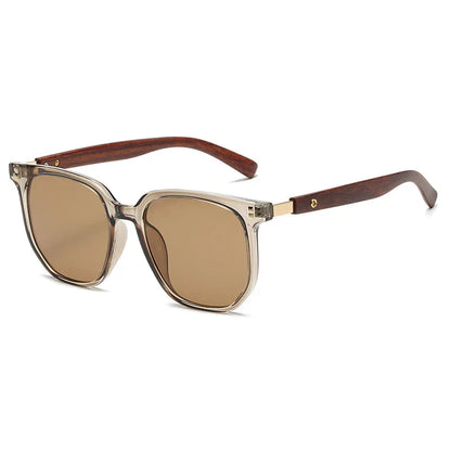 Gafas de Sol Hombre Montura Grande Madera Retro Protección UV400