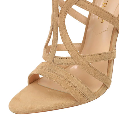 Sandalias Tacón Mujer Estilo Gladiador Ajuste Seguro