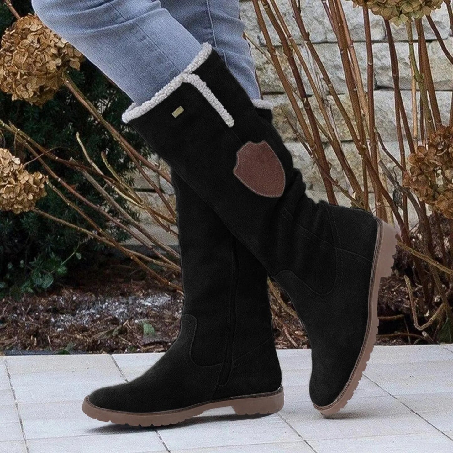 Botas altas mujer con forro interior cálido invierno