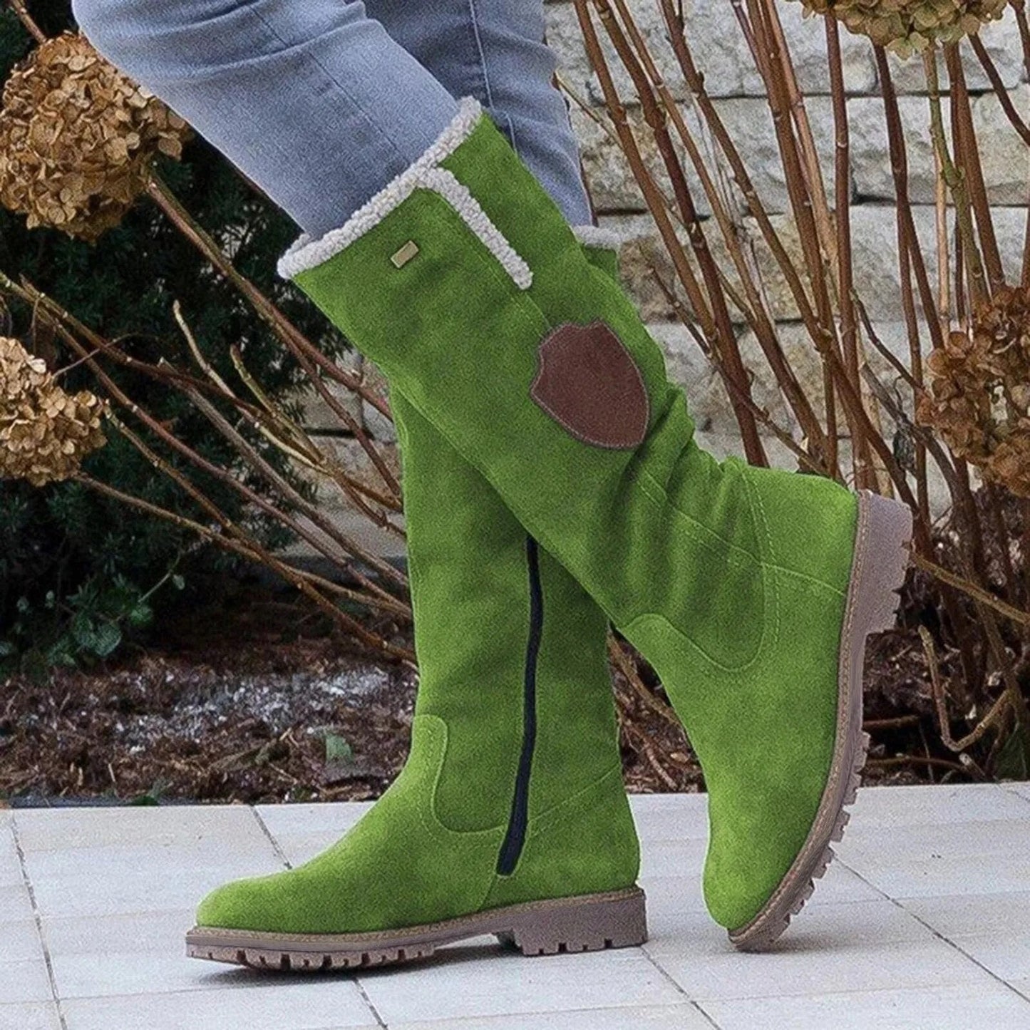 Botas altas mujer con forro interior cálido invierno